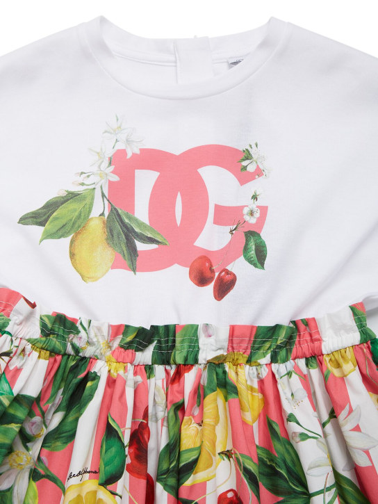 Dolce&Gabbana: Vestido de algodón estampado - Multicolor - kids-girls_1 | Luisa Via Roma