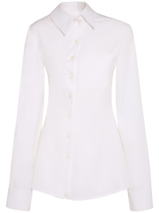 Jacquemus: Camisa de popelina de algodón - Blanco - women_0 | Luisa Via Roma