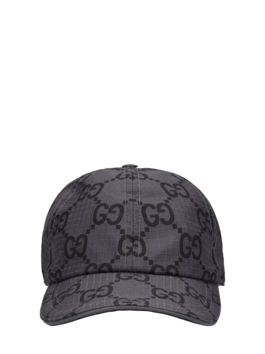 Gucci: GG ripstop nylon baseball cap - Graphite/Black - men_0 | Luisa Via Roma