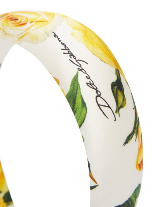 Dolce&Gabbana: Printed viscose headband - White/Yellow - kids-girls_1 | Luisa Via Roma
