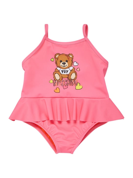 Moschino: Lycra one piece swimsuit - Fuchsia - kids-girls_0 | Luisa Via Roma