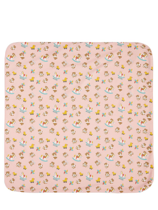 Moschino: Cotton jersey blanket - Pink - kids-girls_1 | Luisa Via Roma