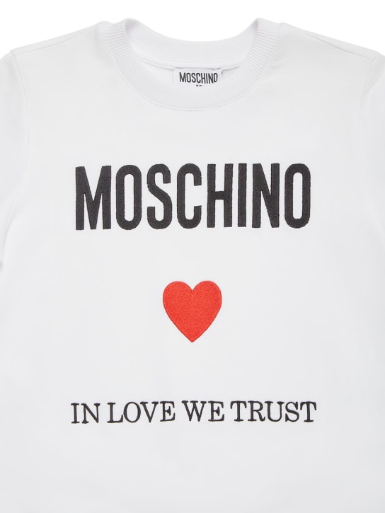 Moschino: 코튼 크루넥 스웨트셔츠 - 화이트 - kids-girls_1 | Luisa Via Roma