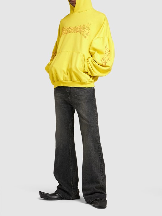 Balenciaga: Darkwave cotton hoodie - Yellow/Red - men_1 | Luisa Via Roma