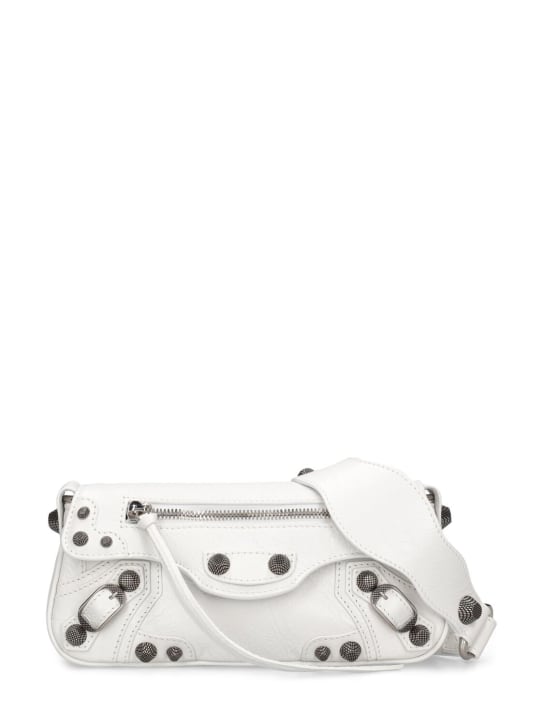 Balenciaga: XS Le Cagole Sling leather bag - Optic White - women_0 | Luisa Via Roma
