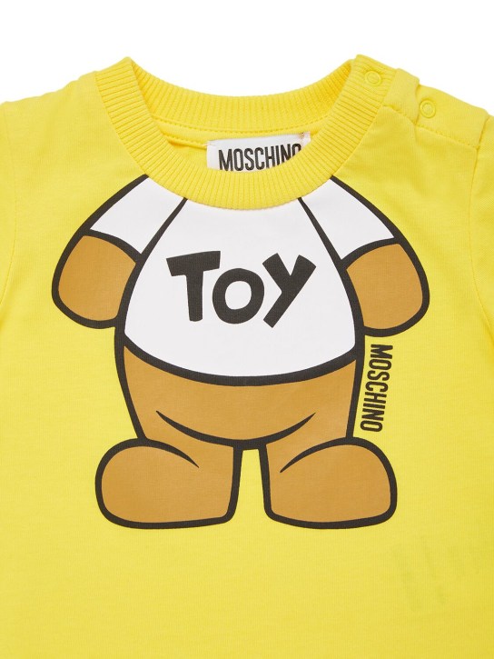 Moschino: 코튼 저지 티셔츠 - 옐로우 - kids-girls_1 | Luisa Via Roma