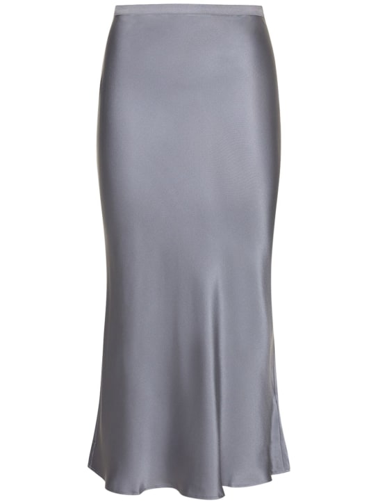ANINE BING: Bar silk midi skirt - Grey - women_0 | Luisa Via Roma