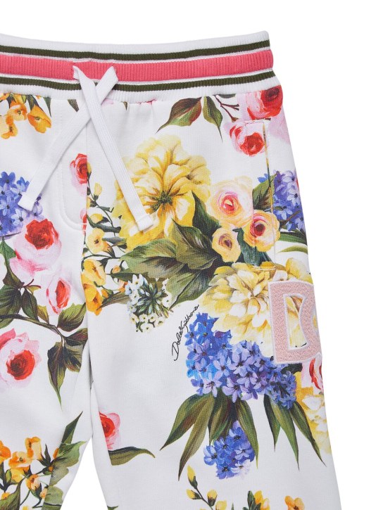 Dolce&Gabbana: Pantalones deportivos de jersey de algodón - Blanco - kids-girls_1 | Luisa Via Roma