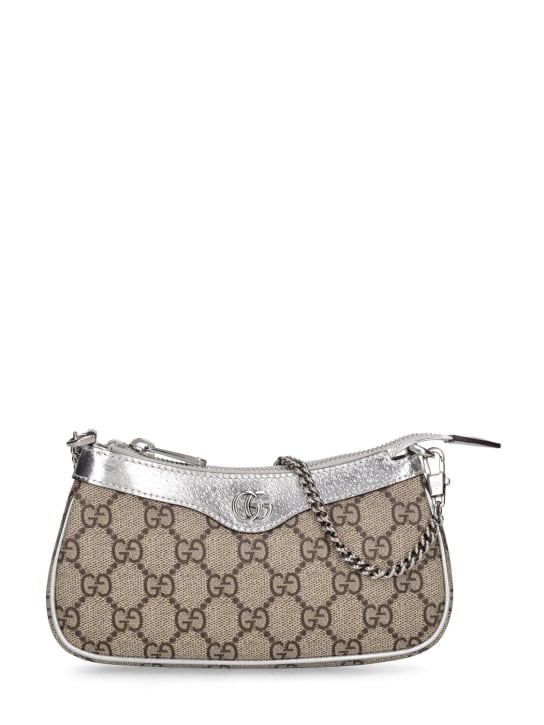 Gucci: Mini Ophidia GG canvas shoulder bag - women_0 | Luisa Via Roma