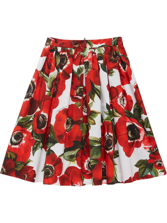 Dolce&Gabbana: Printed cotton jersey skirt - White - kids-girls_0 | Luisa Via Roma