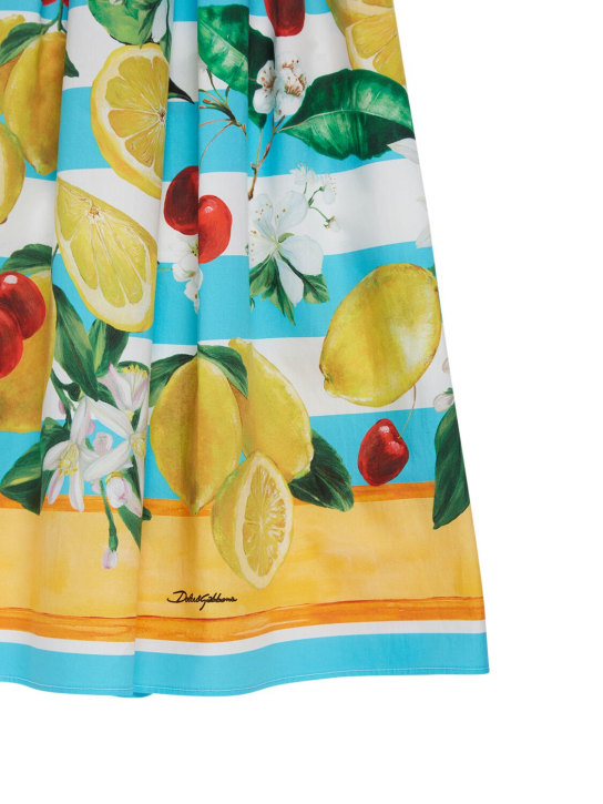 Dolce&Gabbana: Jupe en coton imprimé fruits - Vert - kids-girls_1 | Luisa Via Roma