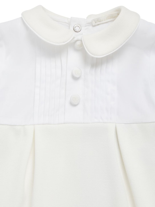 Dolce&Gabbana: Cotton blend romper - White/Beige - kids-boys_1 | Luisa Via Roma