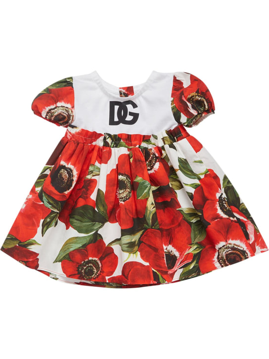 Dolce&Gabbana: Kleid und Höschen aus Baumwolle mit Druck - Bunt - kids-girls_1 | Luisa Via Roma