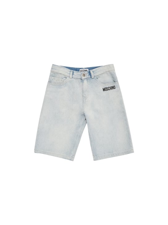 Moschino: Shorts aus leichtem Denim - Hellblau - kids-boys_0 | Luisa Via Roma