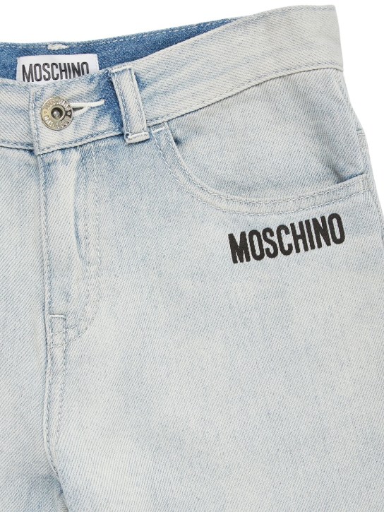 Moschino: Light denim shorts - Light Blue - kids-boys_1 | Luisa Via Roma
