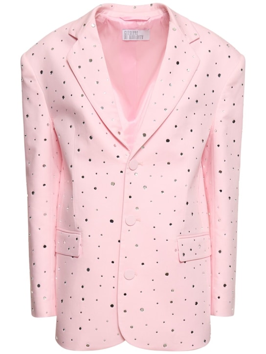 Giuseppe Di Morabito: Embellished cotton blend jacket - Pink - women_0 | Luisa Via Roma