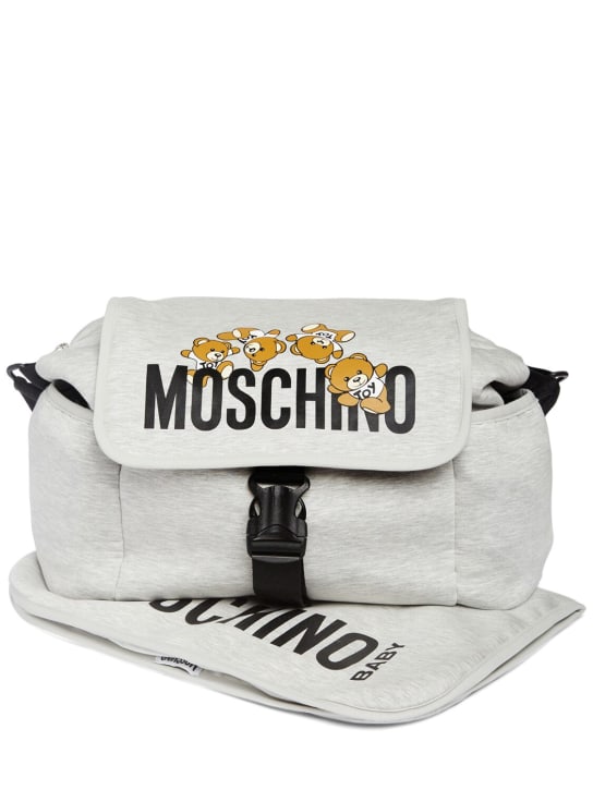 Moschino: Nylon changing bag & mat - Grey - kids-girls_0 | Luisa Via Roma