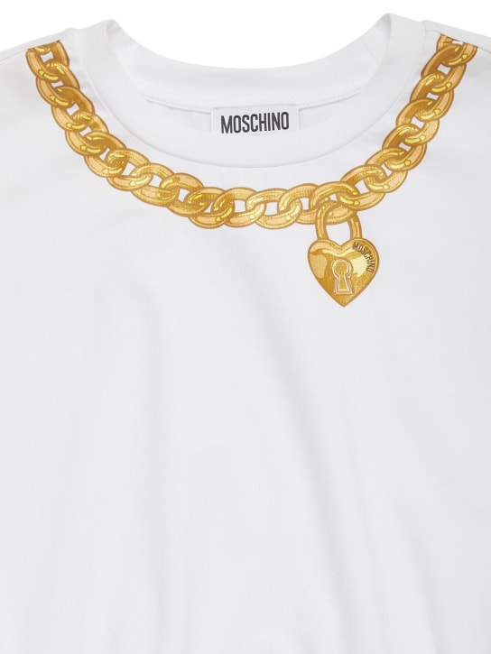 Moschino: Cotton jersey cropped t-shirt - White - kids-girls_1 | Luisa Via Roma