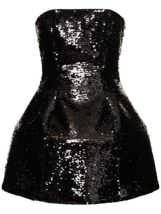 Giuseppe Di Morabito: Shiny strapless mini dress - Black - women_0 | Luisa Via Roma