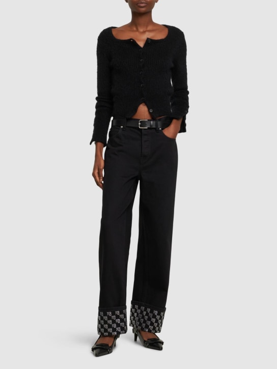 Alexander Wang: Embellished straight jeans - Black - women_1 | Luisa Via Roma