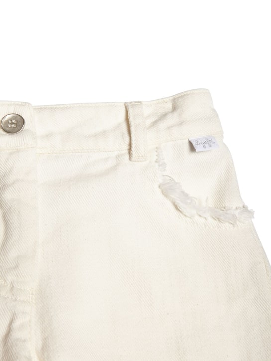 Il Gufo: Shorts de denim ligero - Off-White - kids-girls_1 | Luisa Via Roma