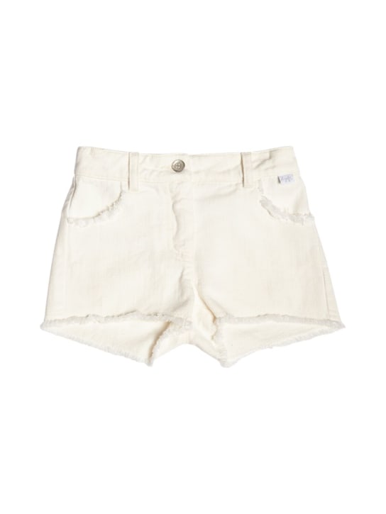 Il Gufo: Light denim shorts - Off-White - kids-girls_0 | Luisa Via Roma