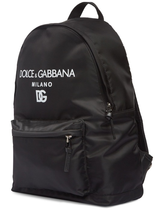 Dolce&Gabbana: Zaino in nylon - Nero - kids-boys_1 | Luisa Via Roma