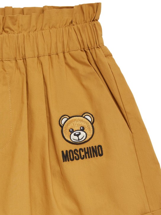 Moschino: Cotton poplin shorts - Khaki - kids-girls_1 | Luisa Via Roma