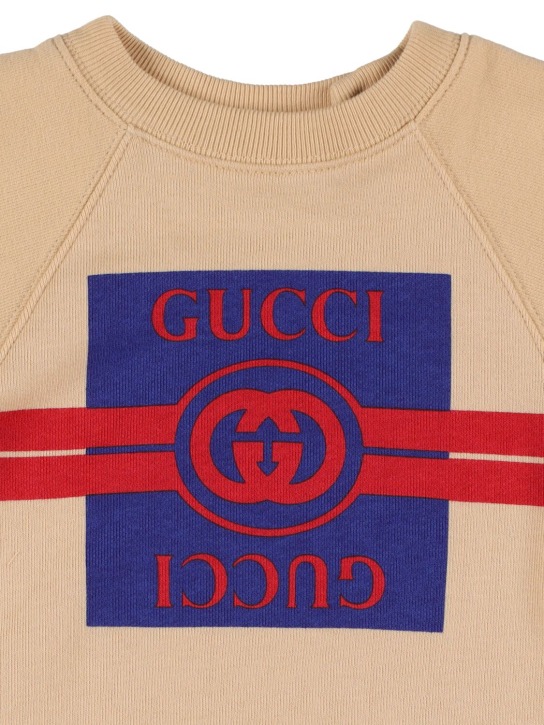 Gucci: Sweat-shirt en jersey de coton - Crème Multicouleur - kids-boys_1 | Luisa Via Roma