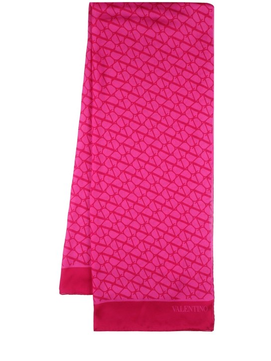 Valentino Garavani: Toile Iconographe silk twill scarf - Pink Pp Chiaro - women_0 | Luisa Via Roma