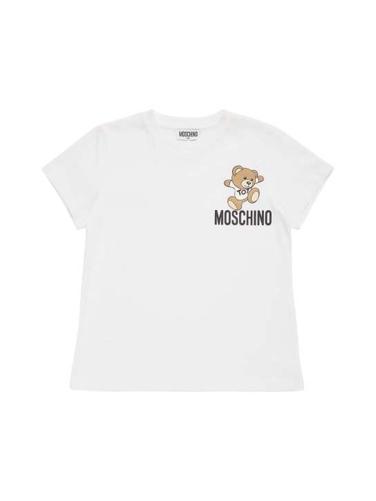 Moschino: Camiseta de algodón jersey - Blanco - kids-boys_0 | Luisa Via Roma