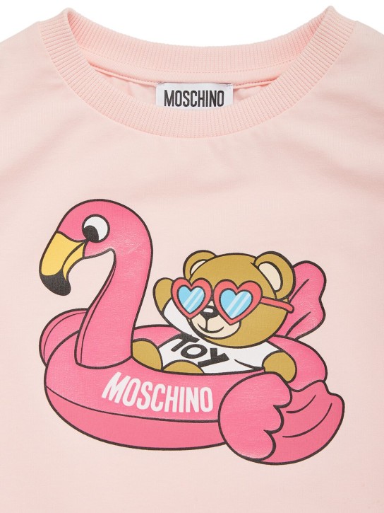 Moschino: Cotton jersey cropped t-shirt - Pink - kids-girls_1 | Luisa Via Roma