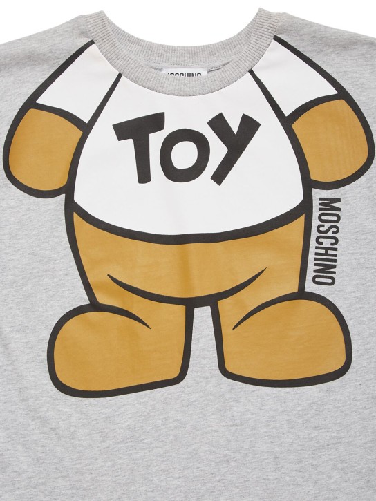 Moschino: T-shirt en jersey de coton - Gris - kids-boys_1 | Luisa Via Roma