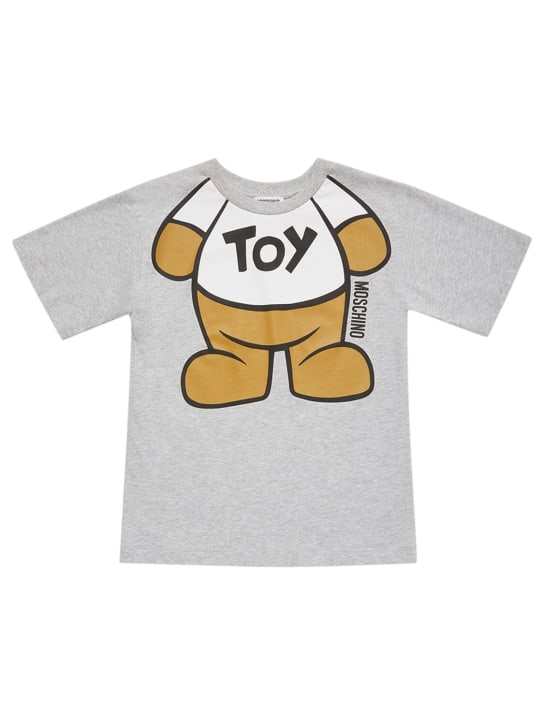 Moschino: T-shirt en jersey de coton - Gris - kids-boys_0 | Luisa Via Roma