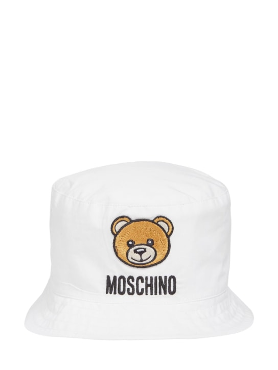 Moschino: Bob en popeline de coton - Blanc - kids-boys_0 | Luisa Via Roma