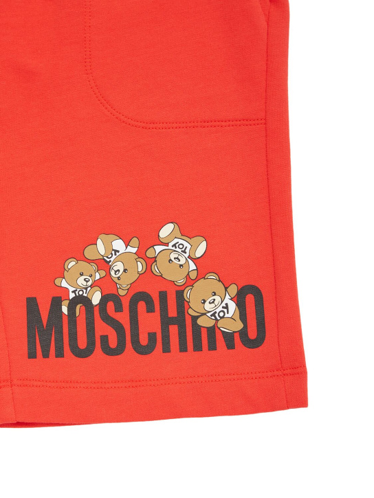 Moschino: Shorts in felpa di cotone - Rosso - kids-boys_1 | Luisa Via Roma