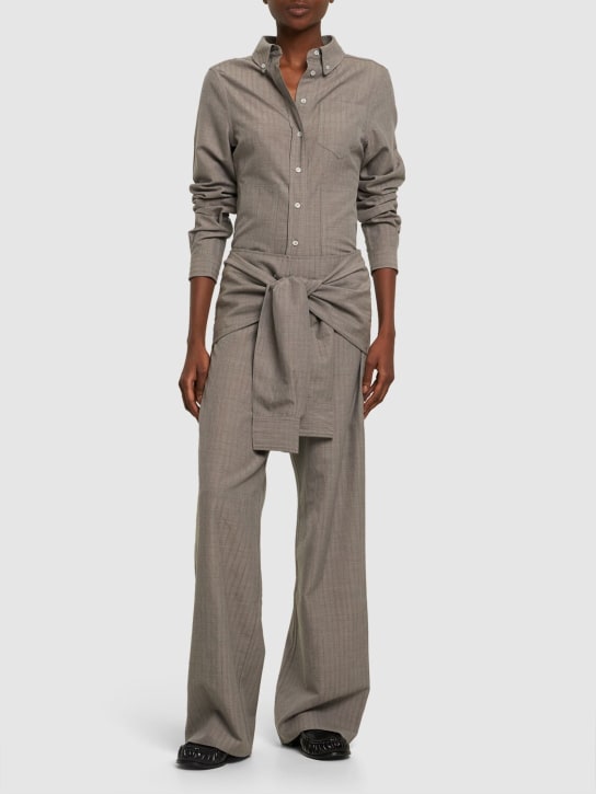Saks Potts: Rylo wool blend shirt - Grey Stripe - women_1 | Luisa Via Roma