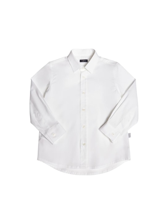 Il Gufo: Cotton poplin shirt - White - kids-boys_0 | Luisa Via Roma