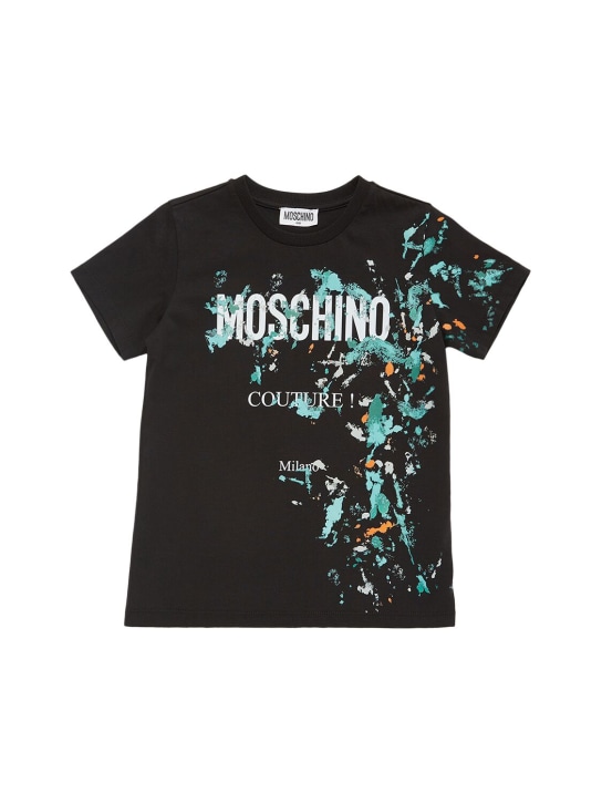 Moschino: T-Shirt aus Baumwolljersey - Schwarz - kids-boys_0 | Luisa Via Roma