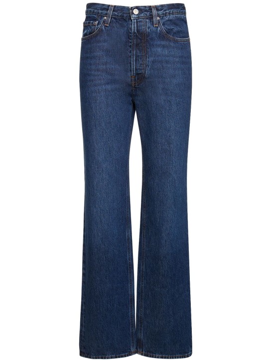 Toteme: Classic denim high rise straight jeans - Blue - women_0 | Luisa Via Roma