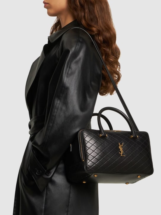 Saint Laurent: Lyia leather duffle bag - women_1 | Luisa Via Roma