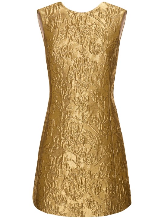 Emilia Wickstead: Irma lurex jacquard mini dress - Gold - women_0 | Luisa Via Roma