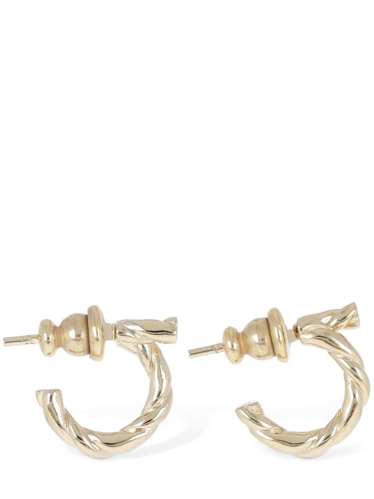 Ferragamo: Torcsmall hoop earrings - Gold - women_0 | Luisa Via Roma