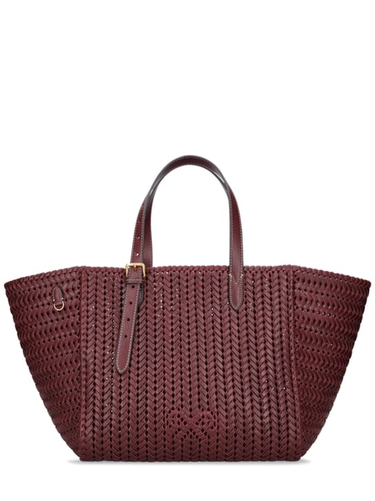 Anya Hindmarch: The Neeson Square leather tote bag - Rosewood - women_0 | Luisa Via Roma