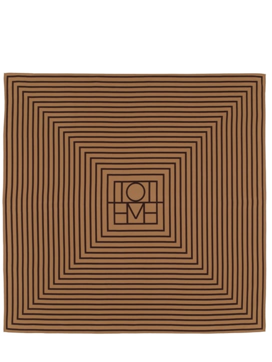 Toteme: Signature monogram silk scarf - Dark Brown - women_0 | Luisa Via Roma
