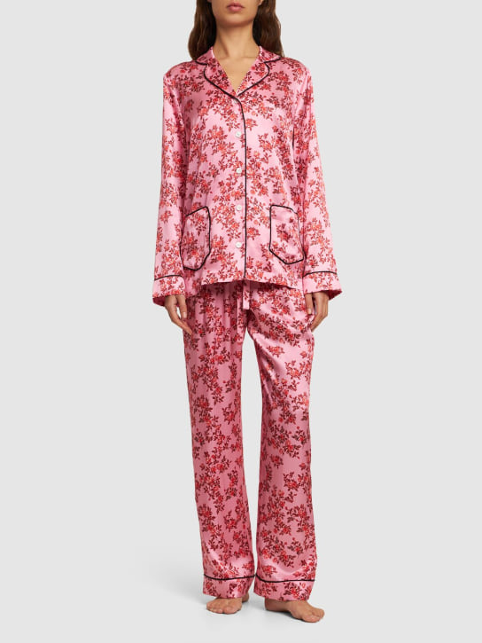 Emilia Wickstead: Trina printed silk satin pajama shirt - Pink - women_1 | Luisa Via Roma