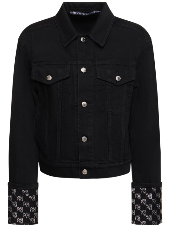 Alexander Wang: Embellished cotton straight jacket - Black - women_0 | Luisa Via Roma