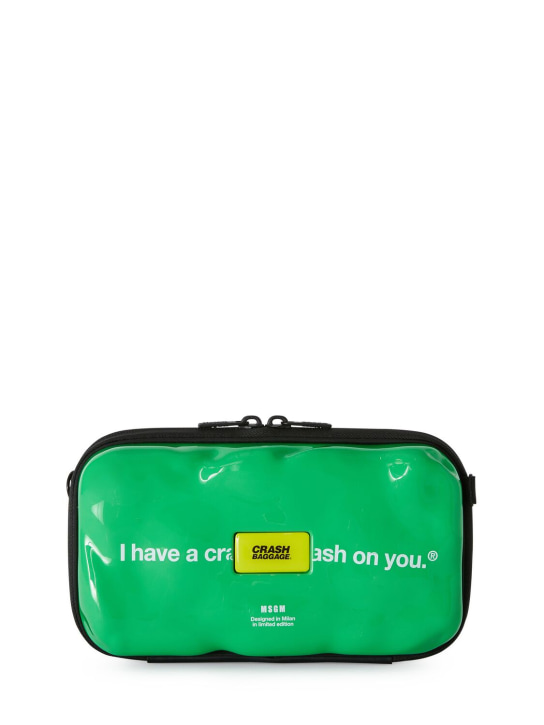 MSGM: MSGM x Crash Baggage Icon crossbody bag - Green - men_0 | Luisa Via Roma