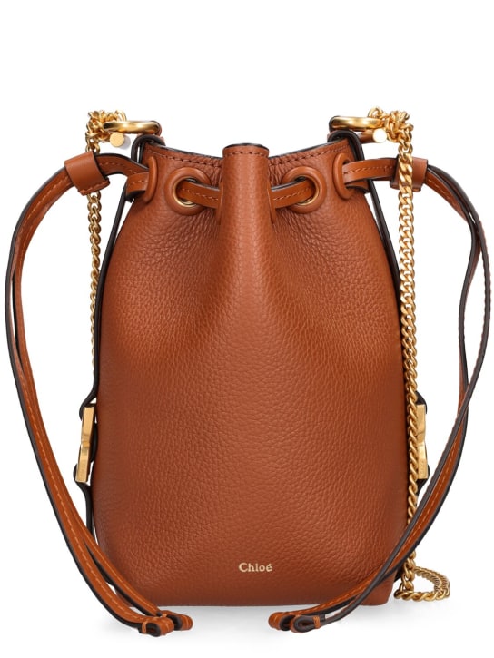 Chloé: Micro Marcie Bucket leather bag - Tan - women_0 | Luisa Via Roma