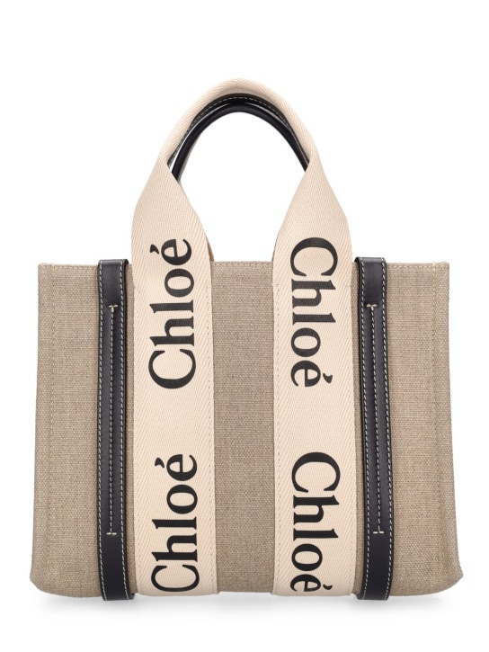 Chloé: Small Woody canvas top handle bag - women_0 | Luisa Via Roma